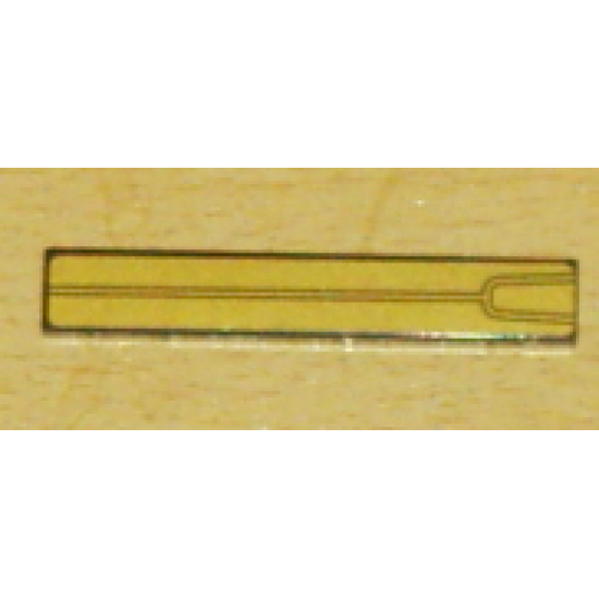 Tile 1 x 6 with Gold Panel Forked Line Pattern (Sticker) - Set 8007