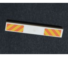 Tile 1 x 6 with Orange and Yellow Danger Stripes Pattern (Stickers) - Set 7747