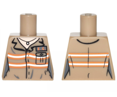 Torso Ghostbusters Jumpsuit Female with 'E.G.' ID Badge and Necklace Pattern
