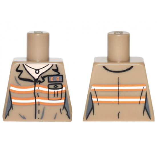 Torso Ghostbusters Jumpsuit Female with 'E.G.' ID Badge and Necklace Pattern