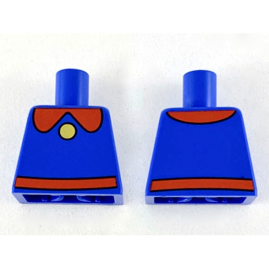 Torso Red Collar and Belt with Gold Button Pattern