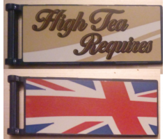 Flag 7 x 3 with Rod with 'High Tea Requires' / Partial United Kingdom Flag (Union Jack) Pattern Model Front Left Side (Stickers) - Set 10258