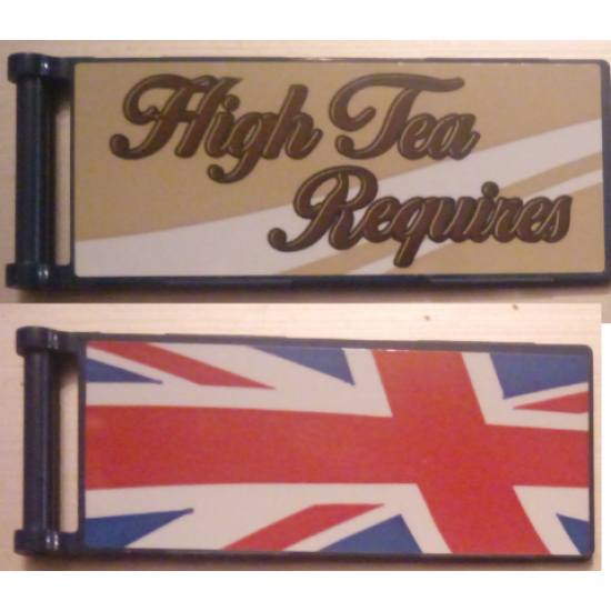 Flag 7 x 3 with Rod with 'High Tea Requires' / Partial United Kingdom Flag (Union Jack) Pattern Model Front Left Side (Stickers) - Set 10258