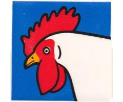 Duplo, Tile 2 x 2 x 1 with Chicken Mosaic Picture 01 Pattern (Set 1014)