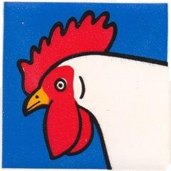 Duplo, Tile 2 x 2 x 1 with Chicken Mosaic Picture 01 Pattern (Set 1014)