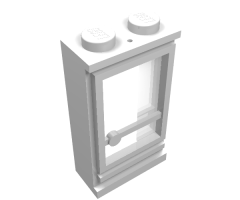 Door 1 x 2 x 3 Hinge on Right with Solid Studs and Fixed Glass