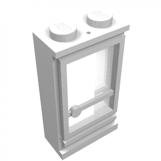 Door 1 x 2 x 3 Hinge on Right with Solid Studs and Fixed Glass
