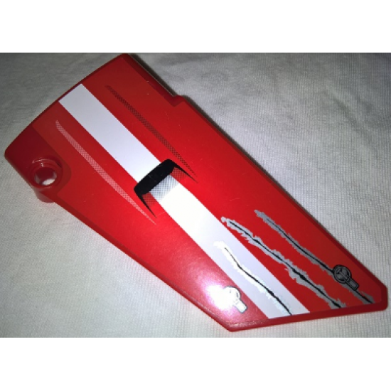 Technic, Panel Fairing #18 Large Smooth, Side B with White Stripe, Black Air Intake and Scratches Pattern (Sticker) - Set 42029