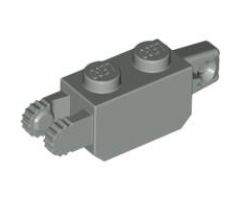Hinge Brick 1 x 2 Locking with 1 Finger Vertical End and 2 Fingers Vertical End, 9 Teeth