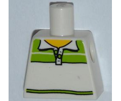 Torso Male Tennis Shirt with Lime Shoulders Pattern