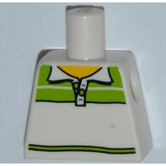 Torso Male Tennis Shirt with Lime Shoulders Pattern