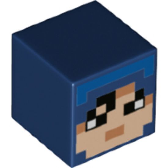 Minifigure, Head, Modified Cube with Minecraft Hex Face Pattern