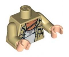 Torso Open Shirt with 2 Pockets, Undershirt and Stains Pattern / Tan Arms / Light Nougat Hands