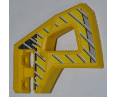 Technic, Panel RC Car Flexible Bumper Right with Gray Stripes on Yellow and Black Background Pattern (Stickers) - Set 8369-1