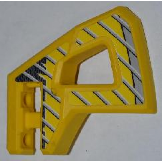 Technic, Panel RC Car Flexible Bumper Right with Gray Stripes on Yellow and Black Background Pattern (Stickers) - Set 8369-1