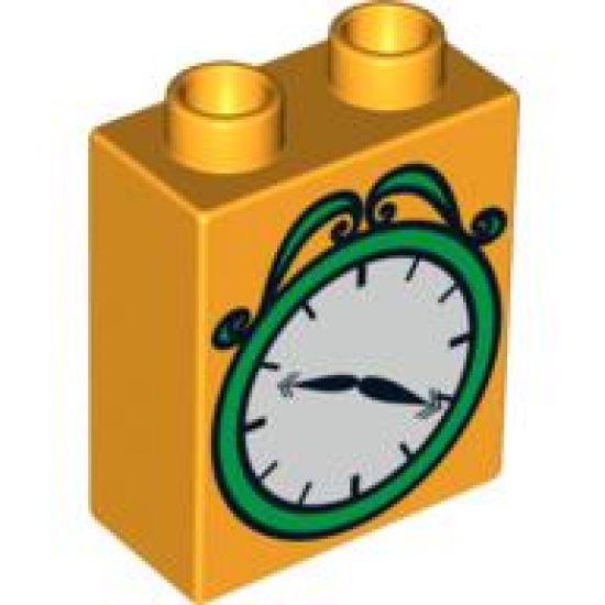 Duplo, Brick 1 x 2 x 2 with Clock Pattern