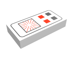 Tile 1 x 2 with Red and Black Buttons Computer Pattern