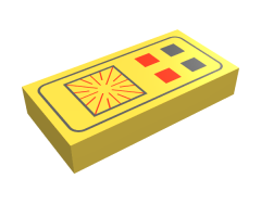 Tile 1 x 2 with Red and Black Buttons Computer Pattern