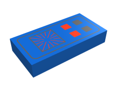 Tile 1 x 2 with Red and Black Buttons Computer Pattern
