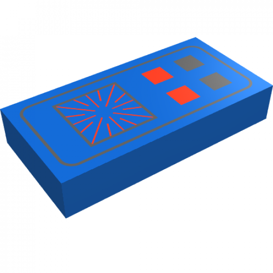 Tile 1 x 2 with Red and Black Buttons Computer Pattern