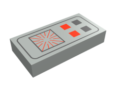 Tile 1 x 2 with Red and Black Buttons Computer Pattern
