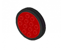 Wheel & Tire Assembly Classic 12 Studs with Black Tire Smooth - Large (715 / 36)