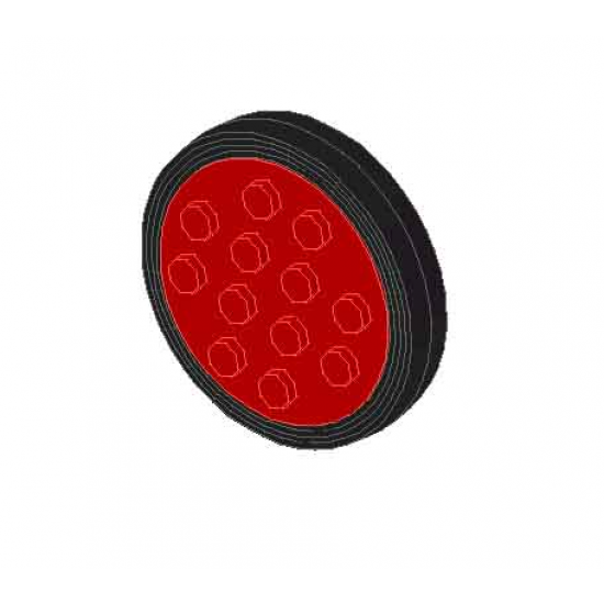 Wheel & Tire Assembly Classic 12 Studs with Black Tire Smooth - Large (715 / 36)