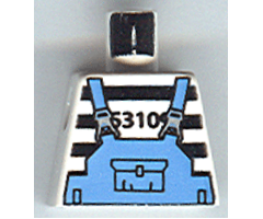 Torso Jail Stripes with Medium Blue Overalls Pattern