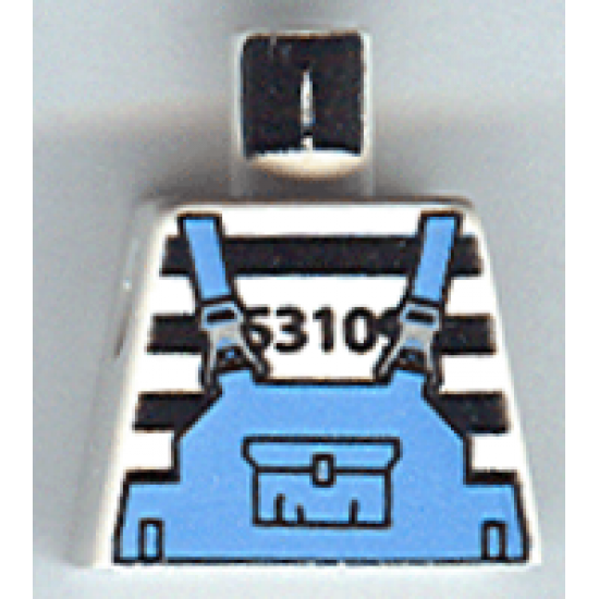 Torso Jail Stripes with Medium Blue Overalls Pattern