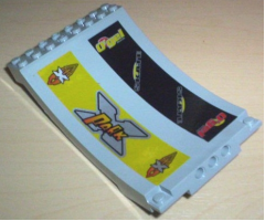 Sports Arena Section / Skateboard Ramp with X-Park, Island Xtreme Stunts Logo, and Ogel Skate Pattern (Stickers) - Set 6738