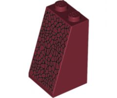 Slope 75 2 x 2 x 3 - Solid Studs with Black Pebbling Pattern