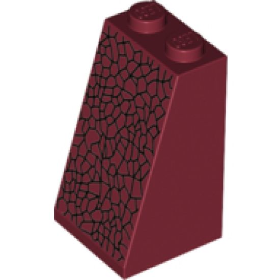 Slope 75 2 x 2 x 3 - Solid Studs with Black Pebbling Pattern