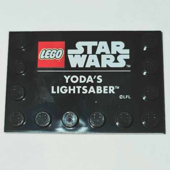 Tile, Modified 4 x 6 with Studs on Edges with Star Wars Logo and 'YODA'S LIGHTSABER' Pattern