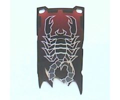 Plastic Flag 4 x 9 with Knights' Kingdom II Scorpion Pattern, Single Short Tatters Style