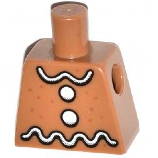 Torso White Icing and Buttons Pattern (Gingerbread Man)