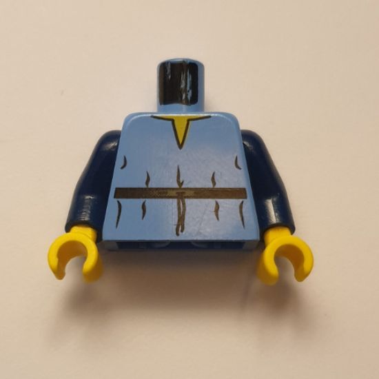 Torso SW V-Collar Shirt and High Tie Belt Pattern (Boba Fett Young) / Dark Blue Arms / Yellow Hands
