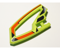 Technic, Panel RC Car Panel Flexible Left with Red and Black Stripes on Lime Background Pattern (Stickers) - Set 8675
