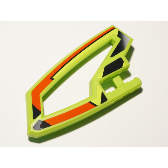 Technic, Panel RC Car Panel Flexible Left with Red and Black Stripes on Lime Background Pattern (Stickers) - Set 8675