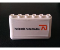 Windscreen 2 x 6 x 2 with 'Nationale Nederlanden' on White Background Pattern (Sticker) - Set 880002-2 (in Combination with Sets 3308 / 3309)