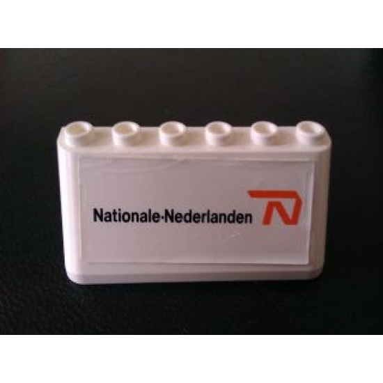 Windscreen 2 x 6 x 2 with 'Nationale Nederlanden' on White Background Pattern (Sticker) - Set 880002-2 (in Combination with Sets 3308 / 3309)