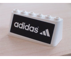 Windscreen 2 x 6 x 2 with 'adidas' Text & Logo on Black Background Pattern (Sticker)