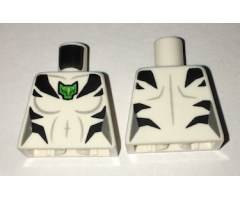 Torso Female Outline with Green Cat Logo, Black Stripes, and Gray Contour Lines Front and Back Pattern