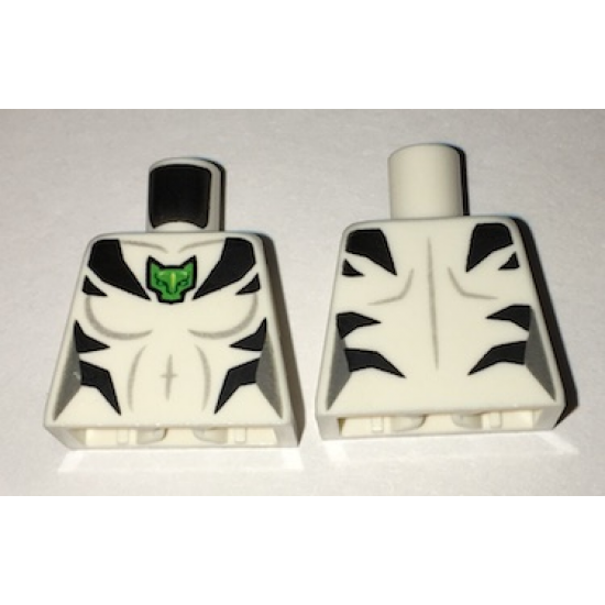 Torso Female Outline with Green Cat Logo, Black Stripes, and Gray Contour Lines Front and Back Pattern