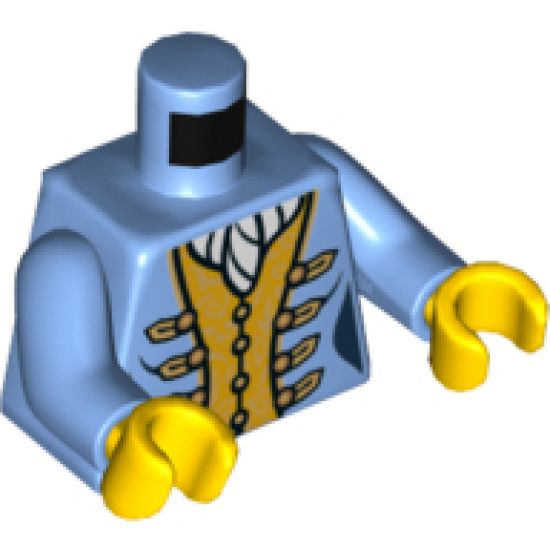 Torso Pirate Governor's Daughter Pattern / Medium Blue Arms / Yellow Hands