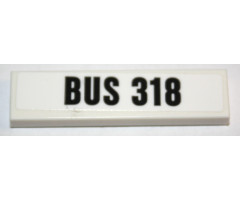 Tile 1 x 4 with 'BUS 318' Pattern (Sticker) - Set 10259