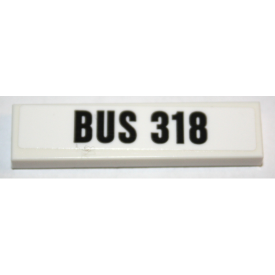 Tile 1 x 4 with 'BUS 318' Pattern (Sticker) - Set 10259