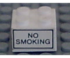 Brick 2 x 2 with 'NO SMOKING' Pattern on Both Sides (Stickers) - Set 6375-2