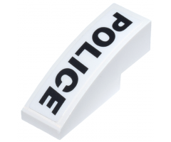 Slope, Curved 3 x 1 with Black 'POLICE' Pattern Model Right (Sticker) - Set 8152
