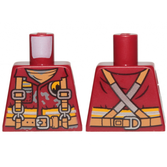 Torso Fire Uniform with Stripes and Harness Pattern