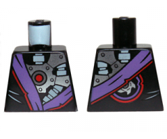 Torso Ninjago Robe with Purple Sash and Exposed Mechanical Parts Pattern